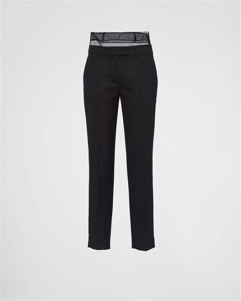 prada wool casual pants 2017 model|Black Wool And Crinoline Pants .